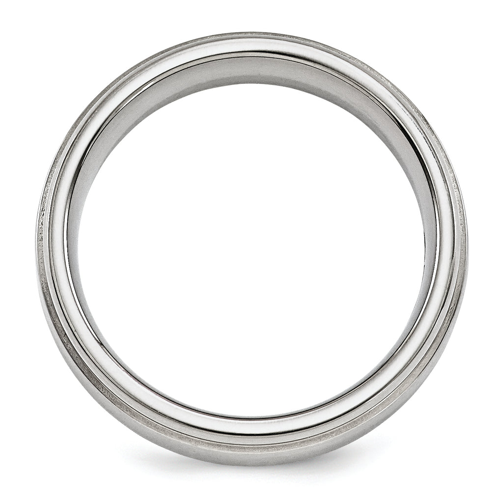 Titanium Wedding Band with Polished Brushed Finish and Engravable Elegance