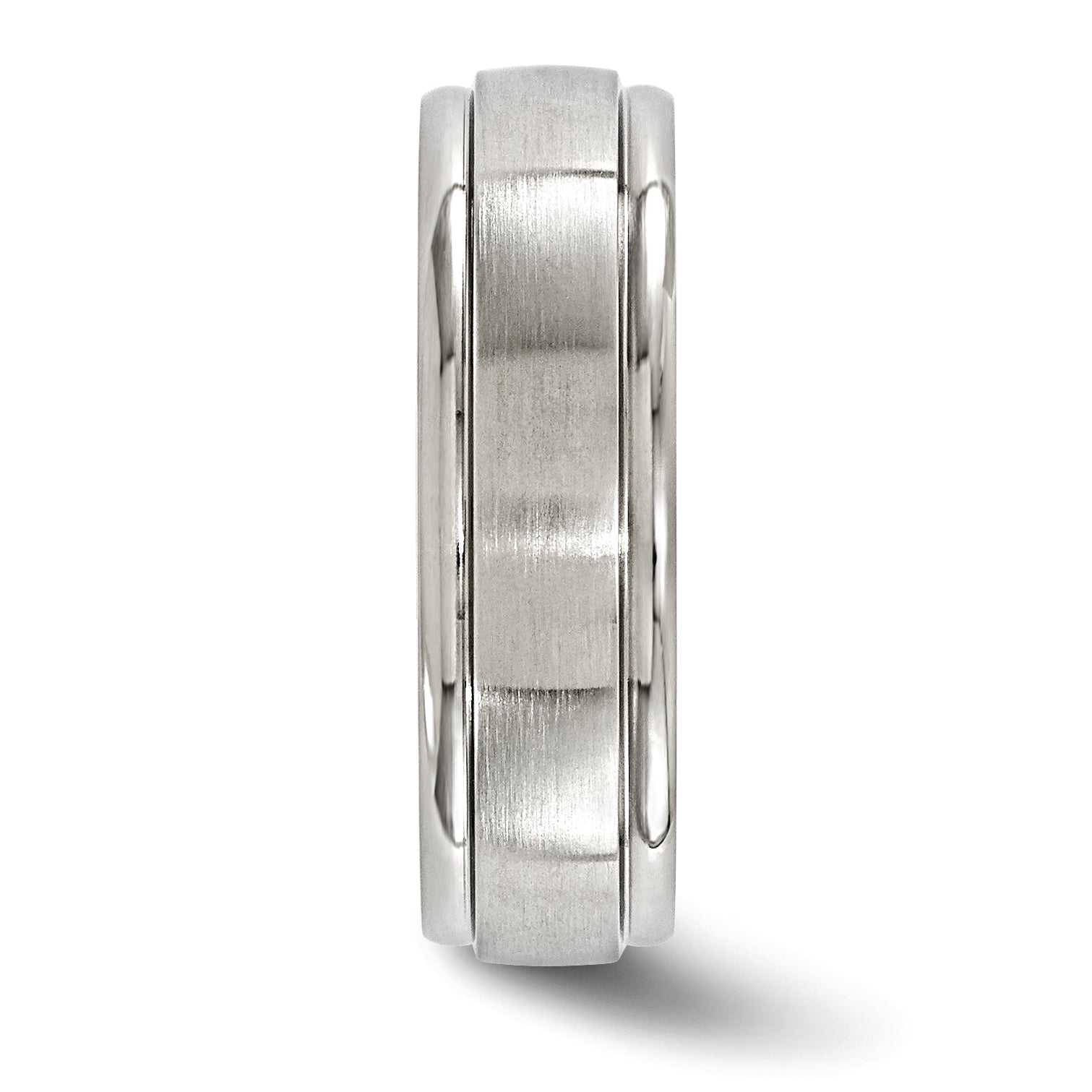 Titanium Wedding Band with Polished Brushed Finish and Engravable Elegance - 7