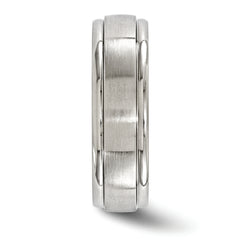 Titanium Wedding Band with Polished Brushed Finish and Engravable Elegance - 7