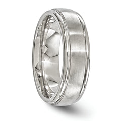 Titanium Wedding Band with Polished Brushed Finish and Engravable Elegance - 7