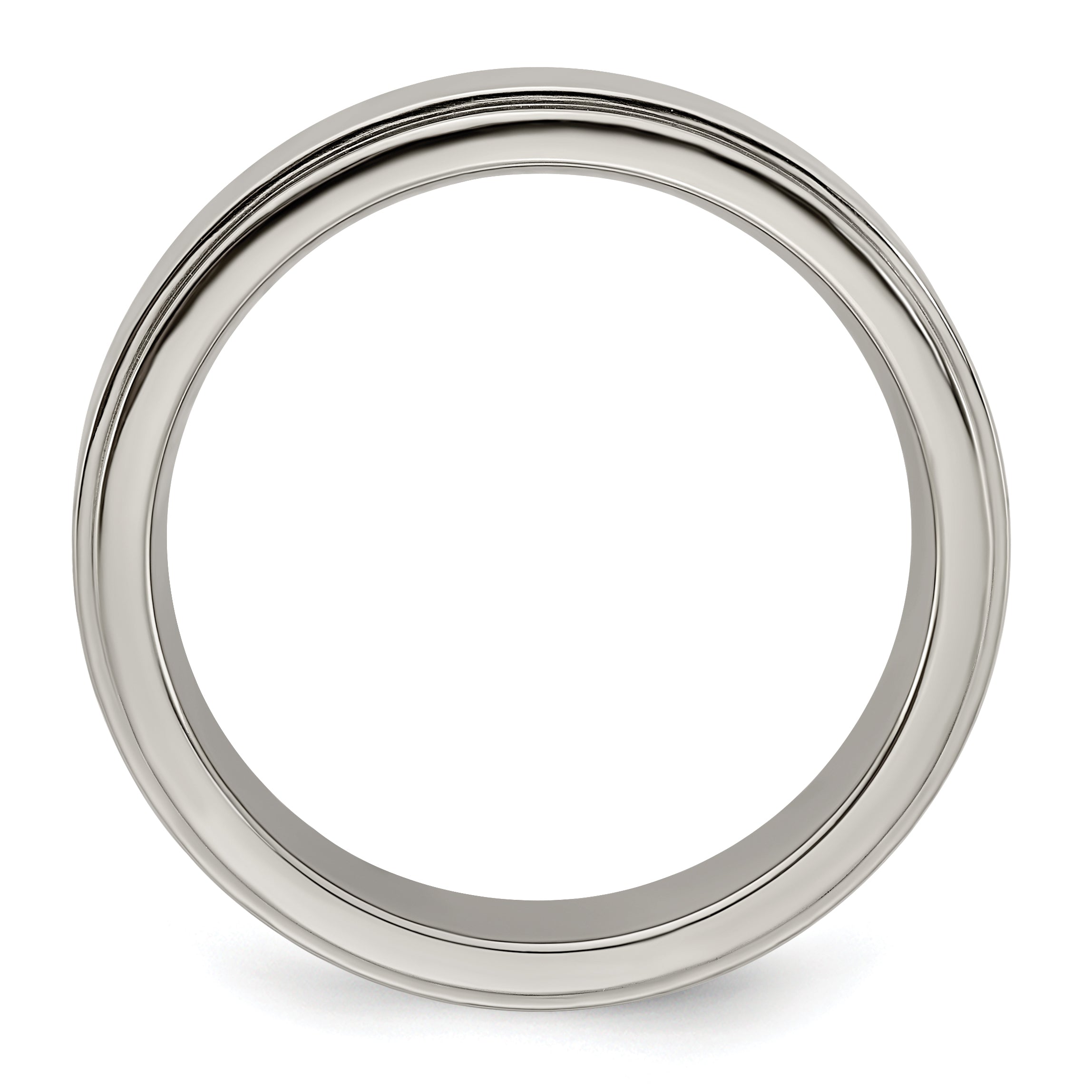 Edward Mirell Titanium Brushed/Polished Flat Step Edge 6mm Band Size 6 - 6