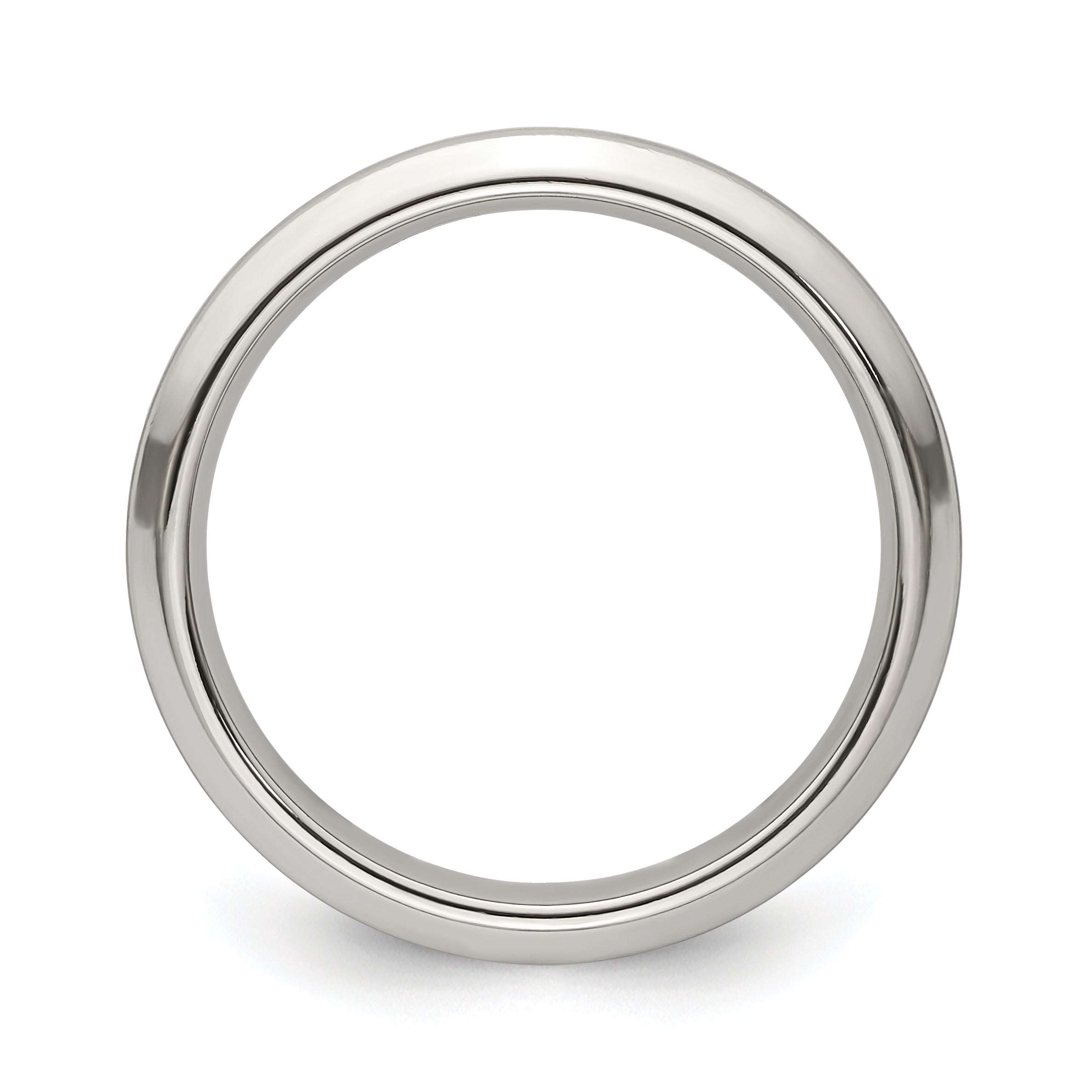 Edward Mirell Titanium Brushed/Polished Beveled Edge 4mm Band Size 5 - 5