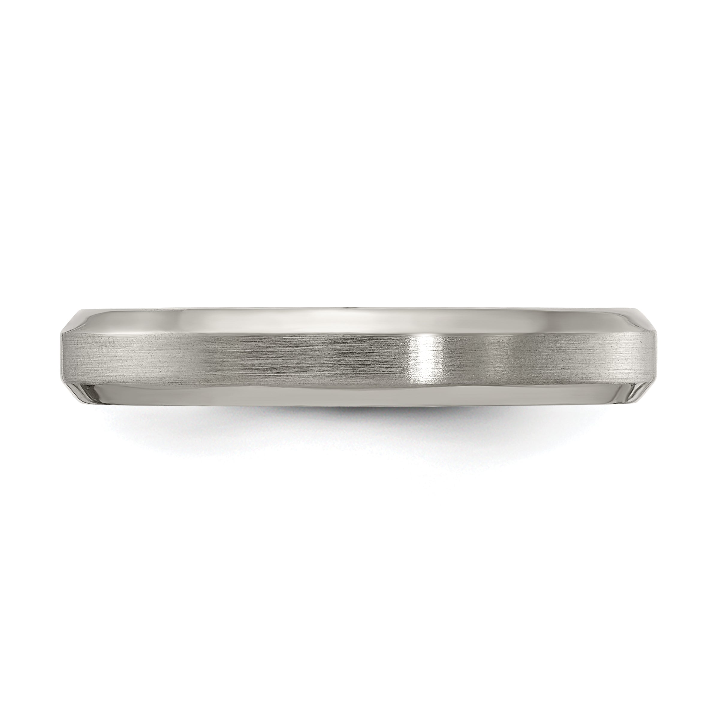 Edward Mirell Titanium Brushed/Polished Beveled Edge 4mm Band Size 5 - 5
