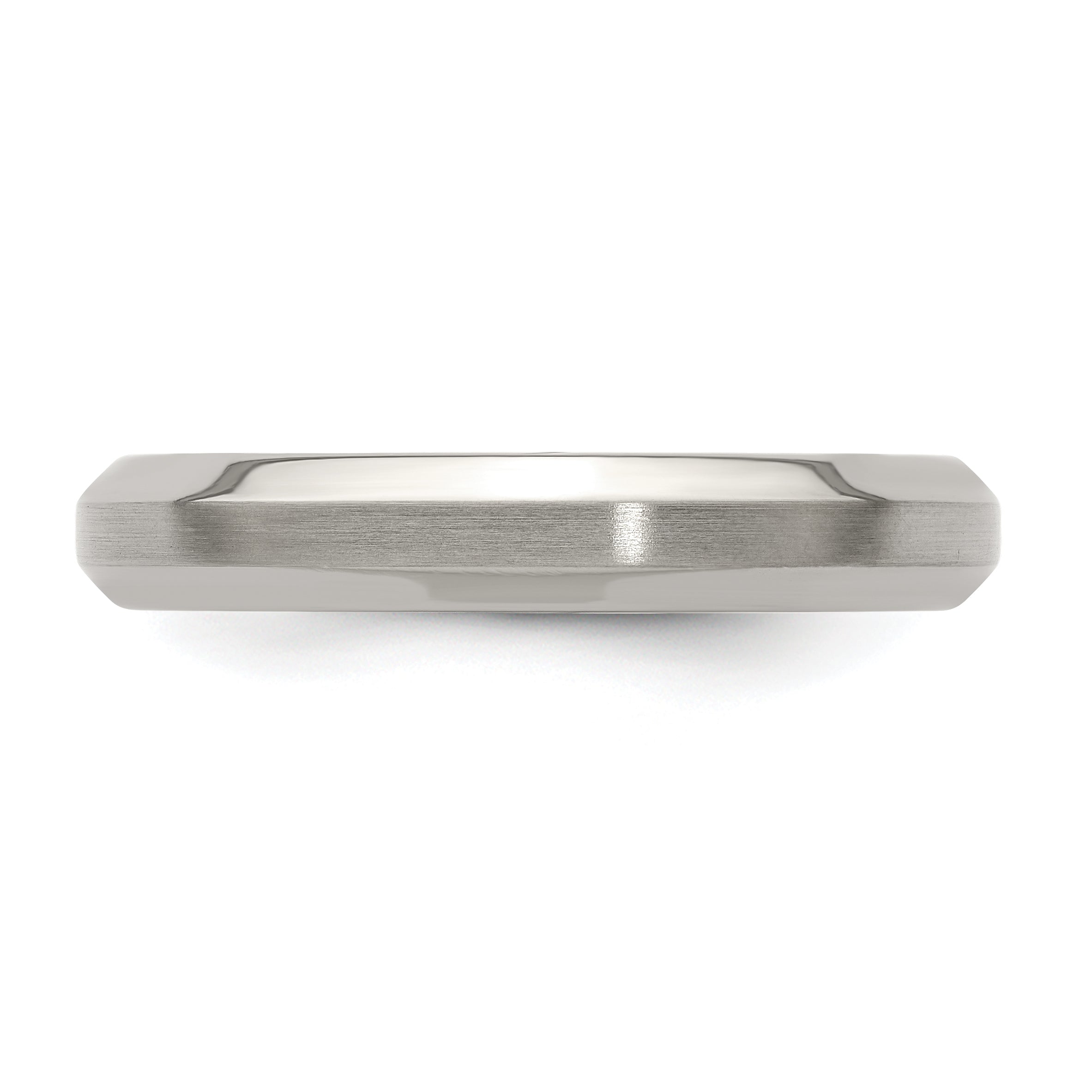 Edward Mirell Titanium Brushed/Polished Beveled Edge 4mm Band Size 5 - 5