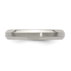 Edward Mirell Titanium Brushed/Polished Beveled Edge 4mm Band Size 5 - 5