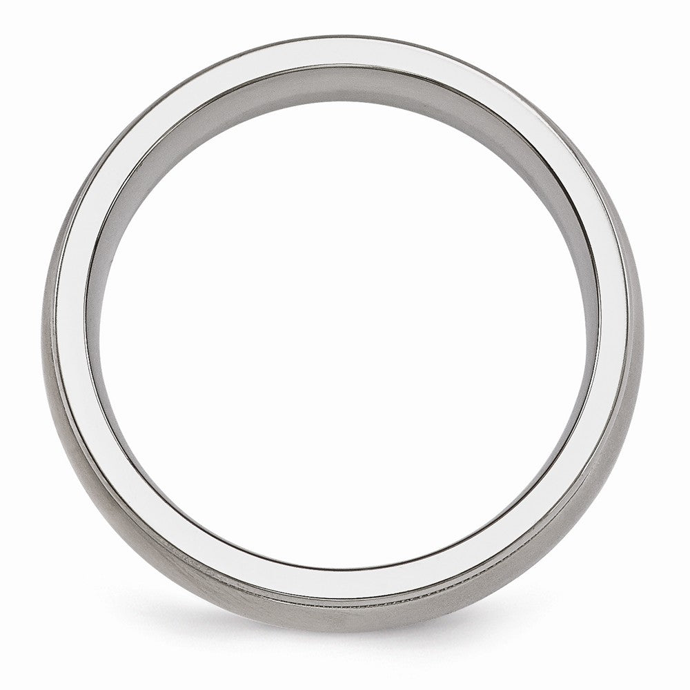 Titanium Milgrain Wedding Band with Brushed Polished Finish Engravable Secondary image