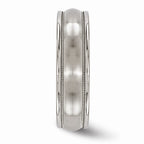 Titanium Milgrain Wedding Band with Brushed Polished Finish Engravable
