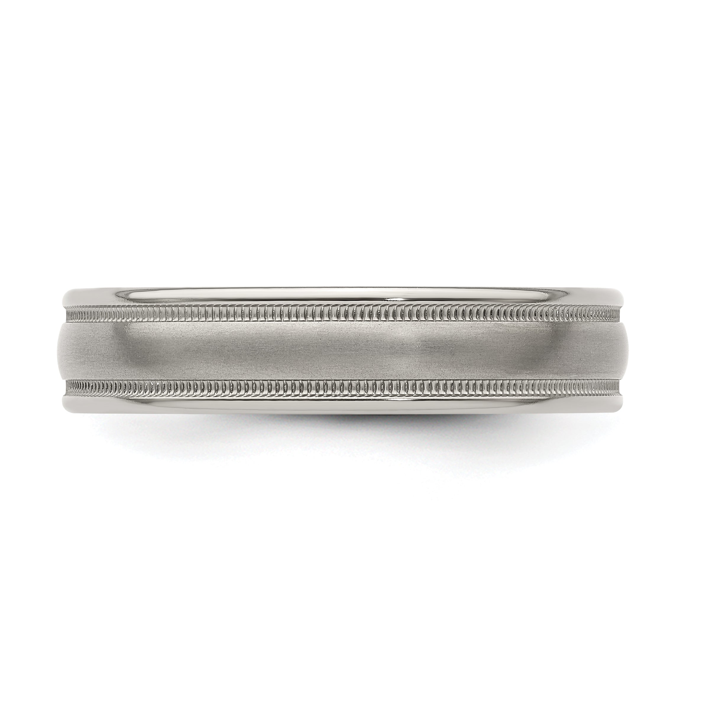 Edward Mirell Titanium Brushed/Polished Tri Dome Milgrain 5mm Band Size 5 - 5