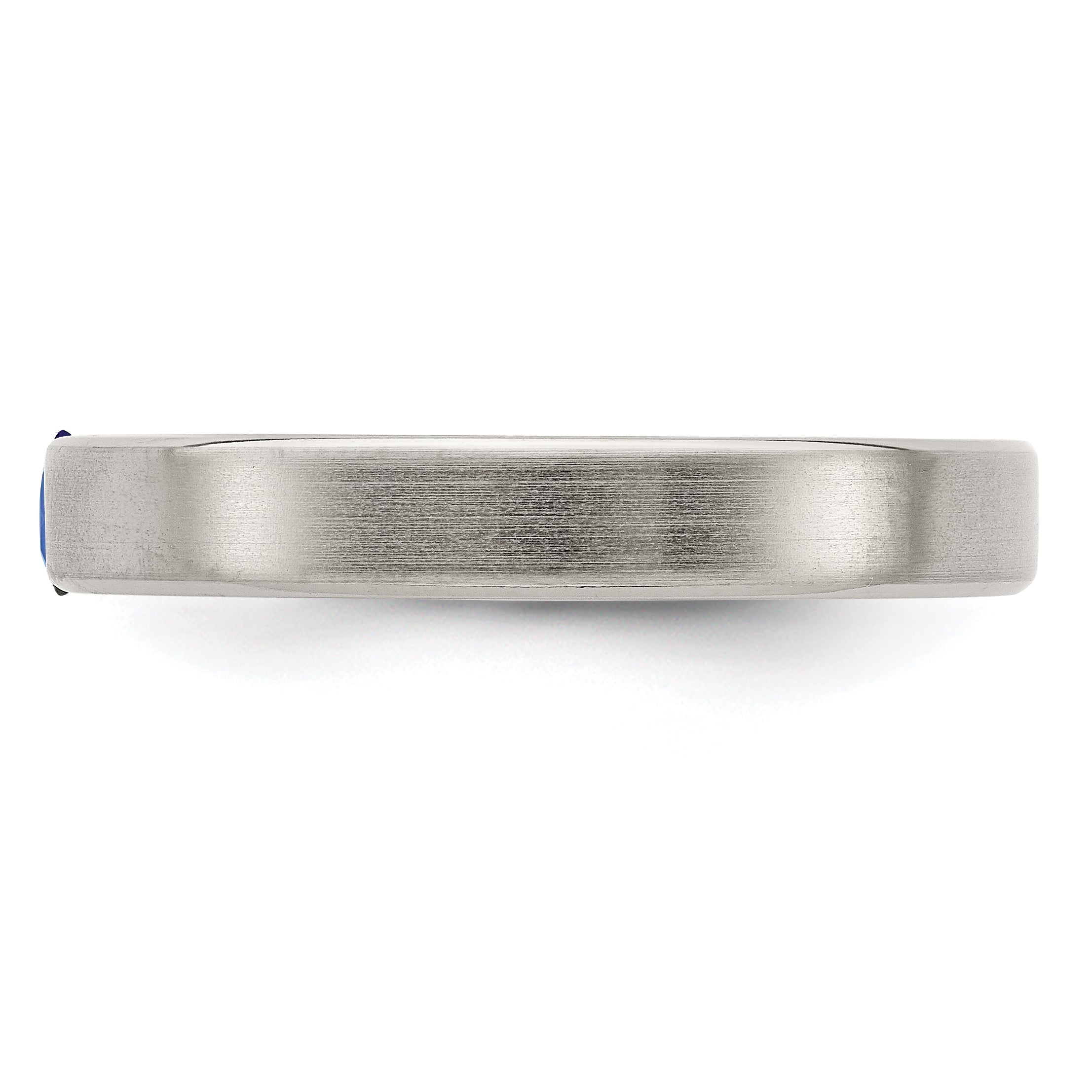 Edward Mirell Titanium Sapphire Wedding Band with Brushed Finish 4mm - 6.5