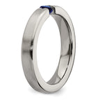 Edward Mirell Titanium Sapphire Wedding Band with Brushed Finish 4mm