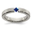 Edward Mirell Titanium Brushed Sapphire 4mm Band