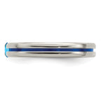 Edward Mirell Titanium Wedding Band with Sky Blue Topaz Accent