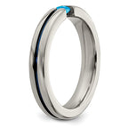 Edward Mirell Titanium Wedding Band with Sky Blue Topaz Accent