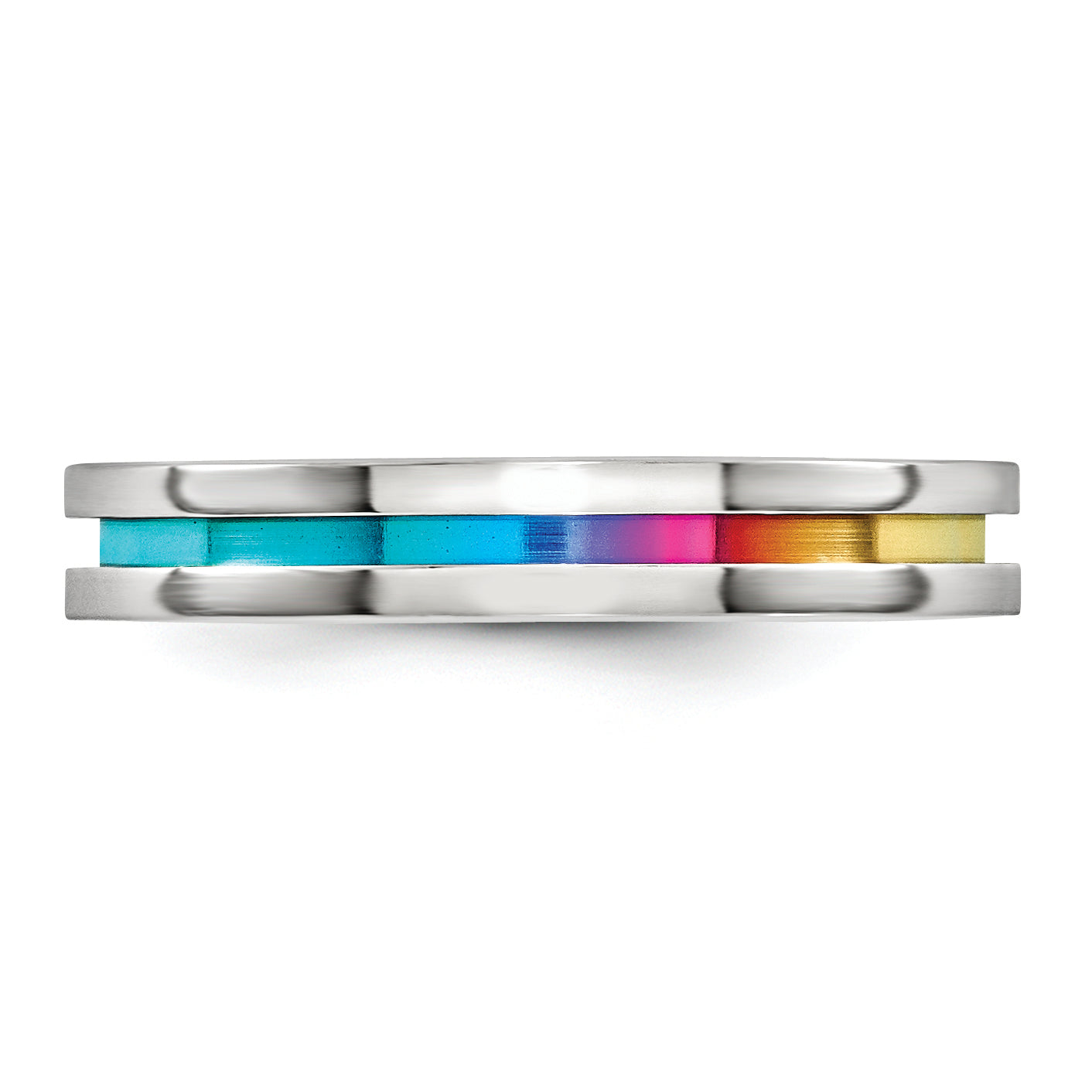 Edward Mirell Titanium Multi-Color Anodized 4mm Wedding Band Polished, Engravable, Gift Ready