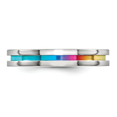 Edward Mirell Titanium Multi-Color Anodized 4mm Wedding Band Polished, Engravable, Gift Ready