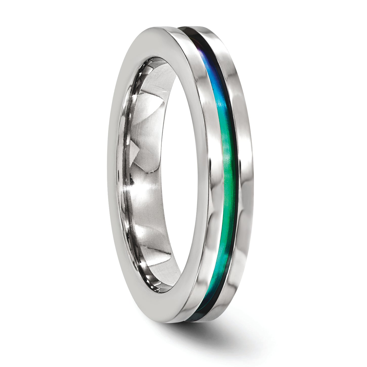 Edward Mirell Titanium Multi-Color Anodized 4mm Wedding Band Polished, Engravable, Gift Ready