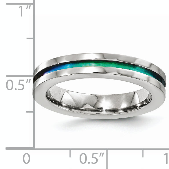 Edward Mirell Titanium Multi-Color Anodized 4mm Wedding Band Polished, Engravable, Gift Ready