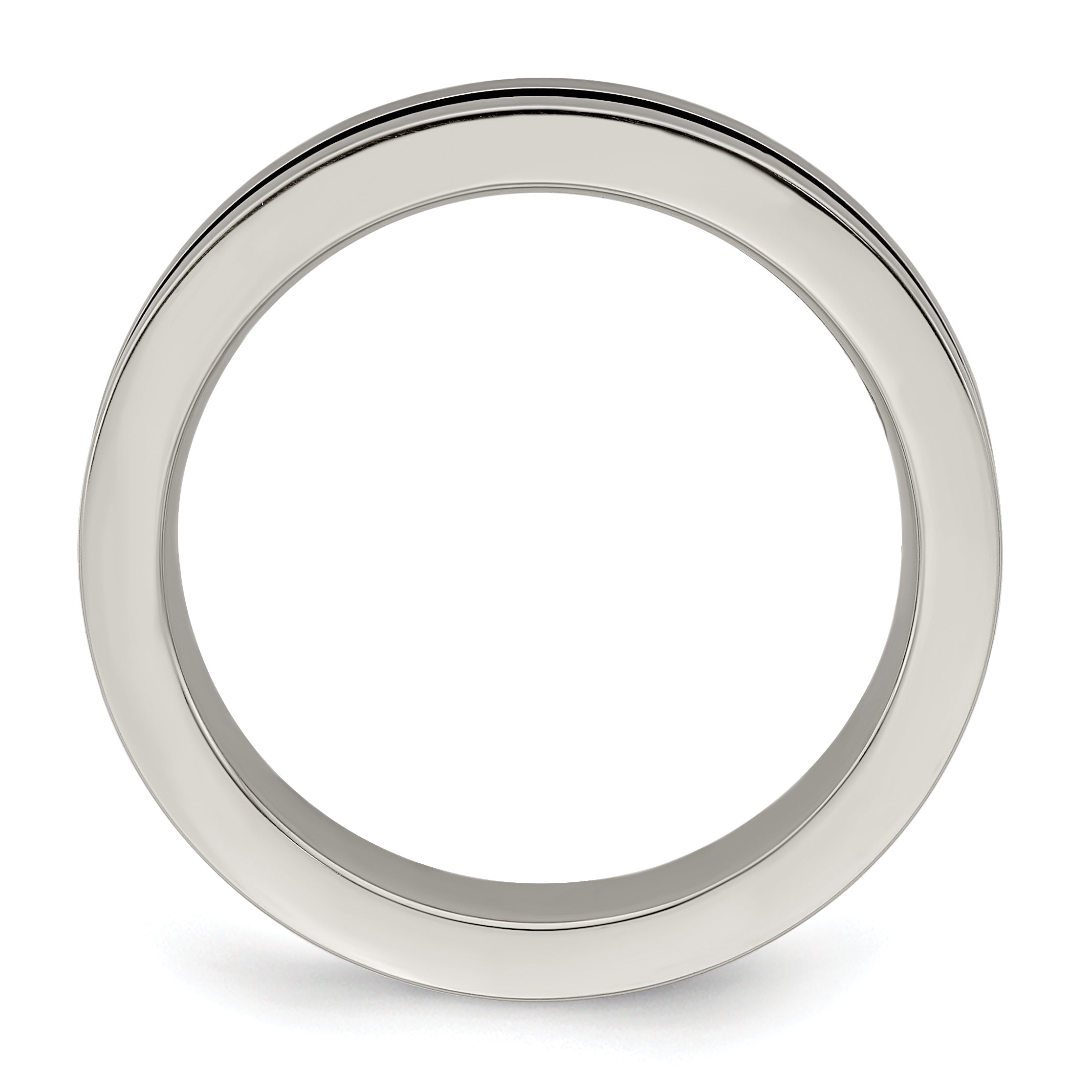 Edward Mirell Gray Titanium Rainbow Anodized Grooved Flat 4mm Band - 5