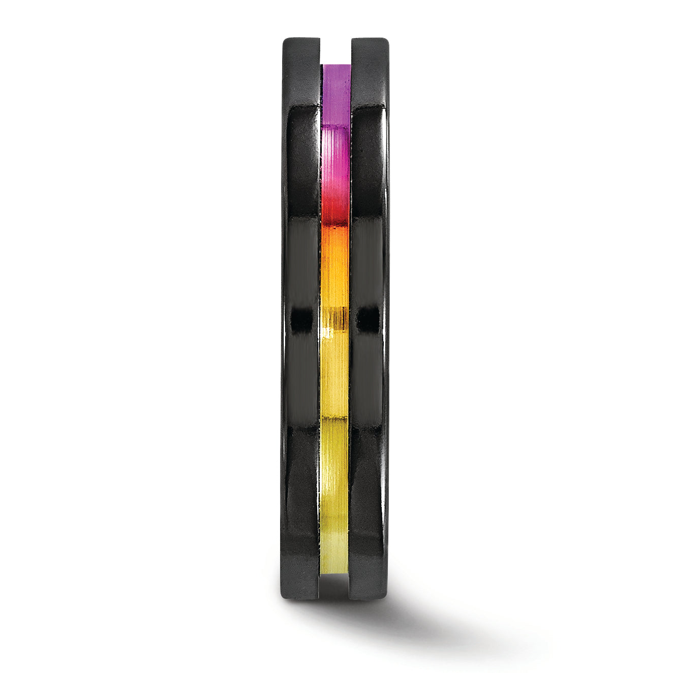 Edward Mirell Titanium Wedding Band with Multi-colored Anodized Finish