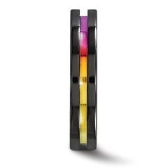Edward Mirell Titanium Wedding Band with Multi-colored Anodized Finish