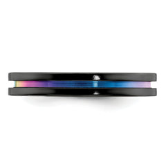 Edward Mirell Titanium Wedding Band with Multi-colored Anodized Finish