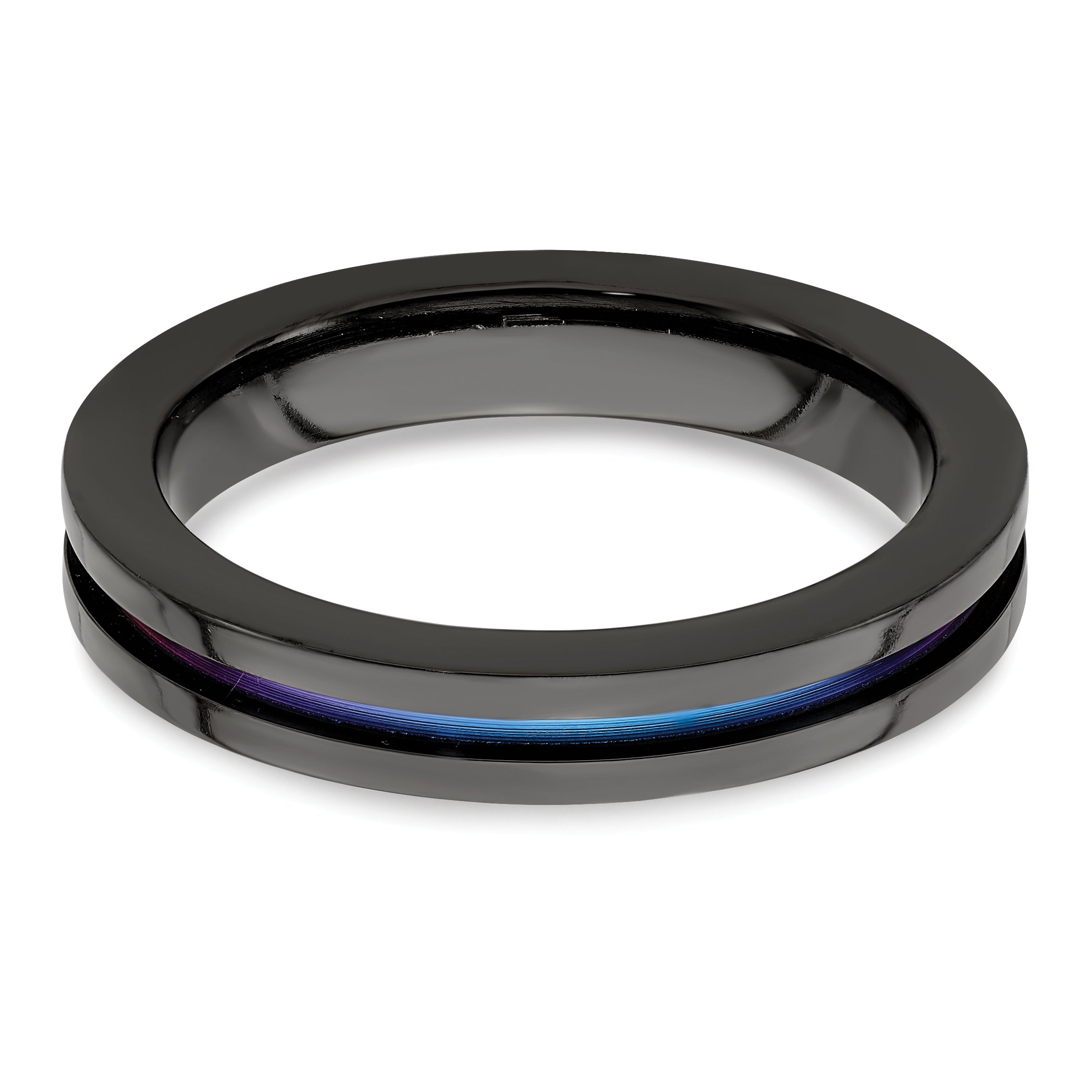 Edward Mirell Titanium Wedding Band with Multi-colored Anodized Finish