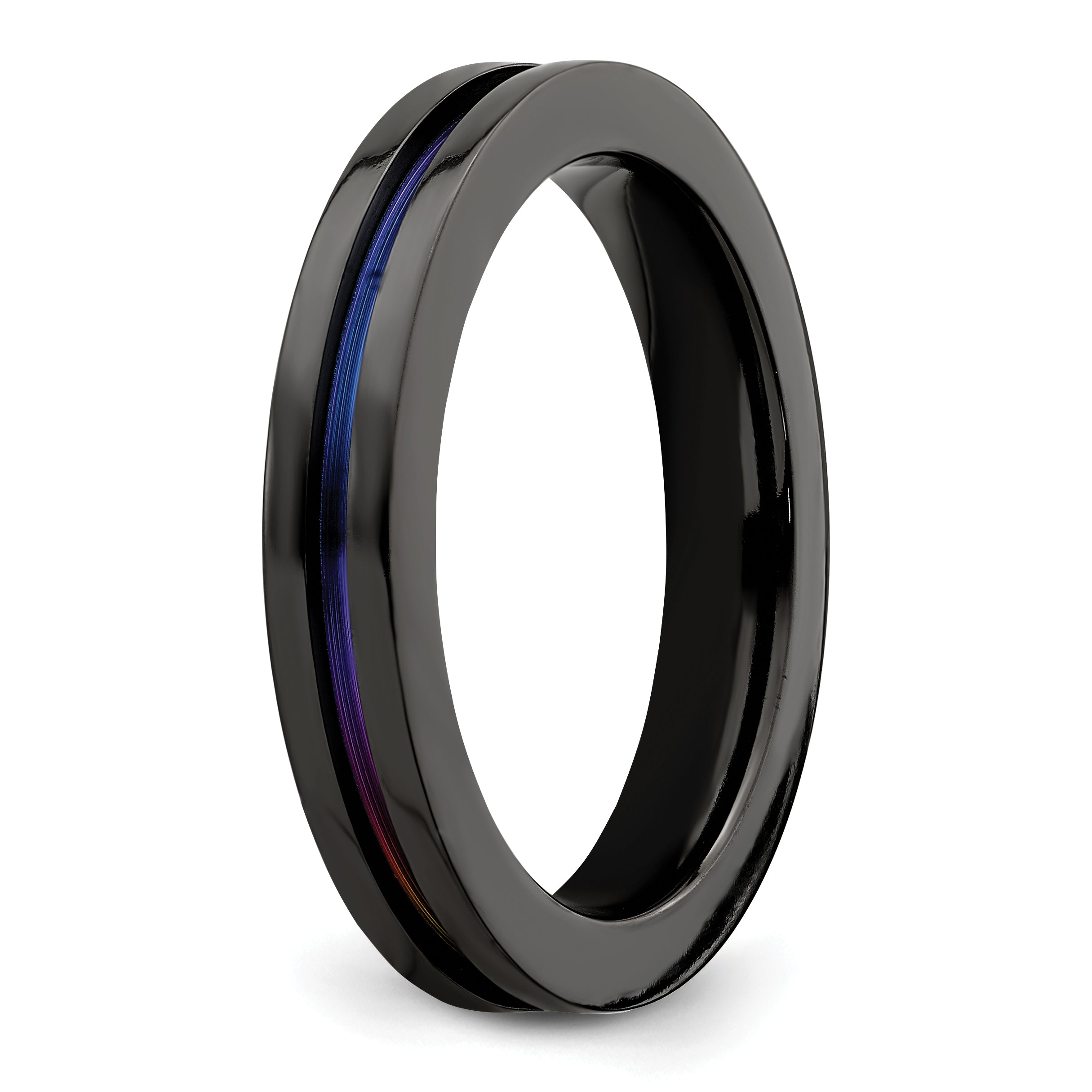Edward Mirell Titanium Wedding Band with Multi-colored Anodized Finish