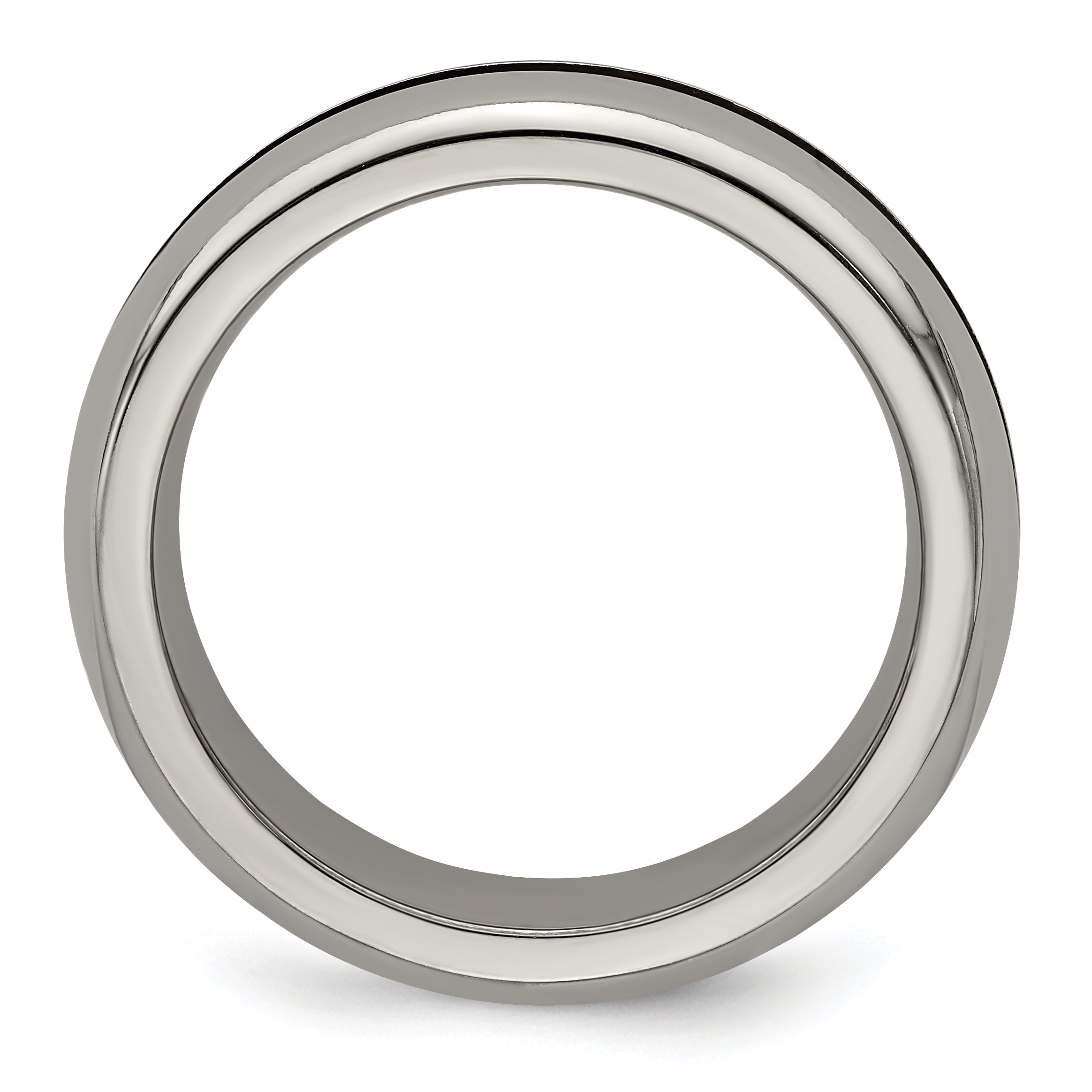 Edward Mirell Titanium Polished Wedding Band with Rainbow Anodized Center