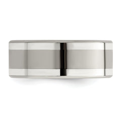 Edward Mirell Titanium with Sterling Silver Inlay 9mm Band