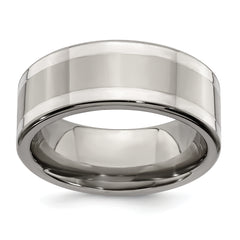 Edward Mirell Titanium with Sterling Silver Inlay 9mm Band