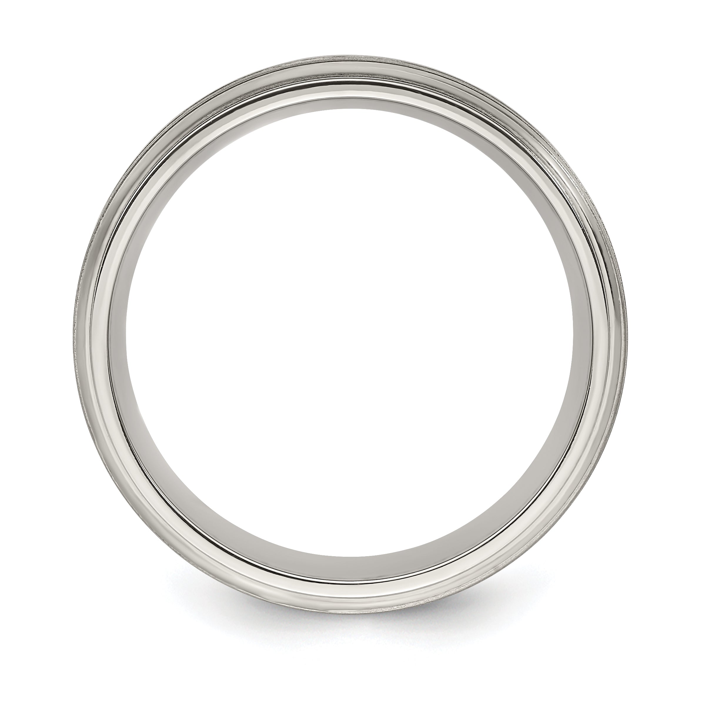 Edward Mirell Two-Tone Titanium Wedding Band with Sterling Silver Inlay