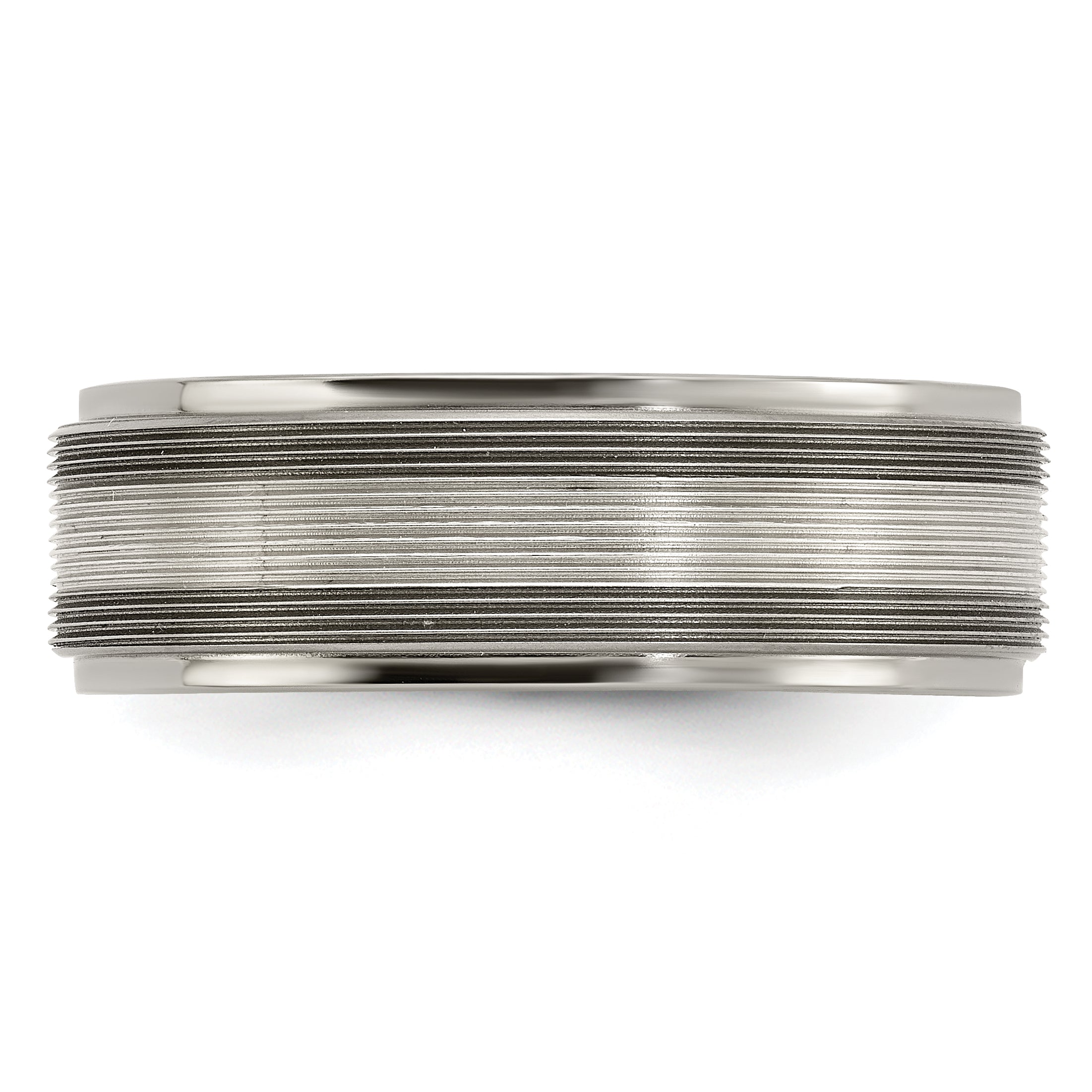 Edward Mirell Two-Tone Titanium Wedding Band with Sterling Silver Inlay