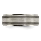 Edward Mirell Two-Tone Titanium Wedding Band with Sterling Silver Inlay