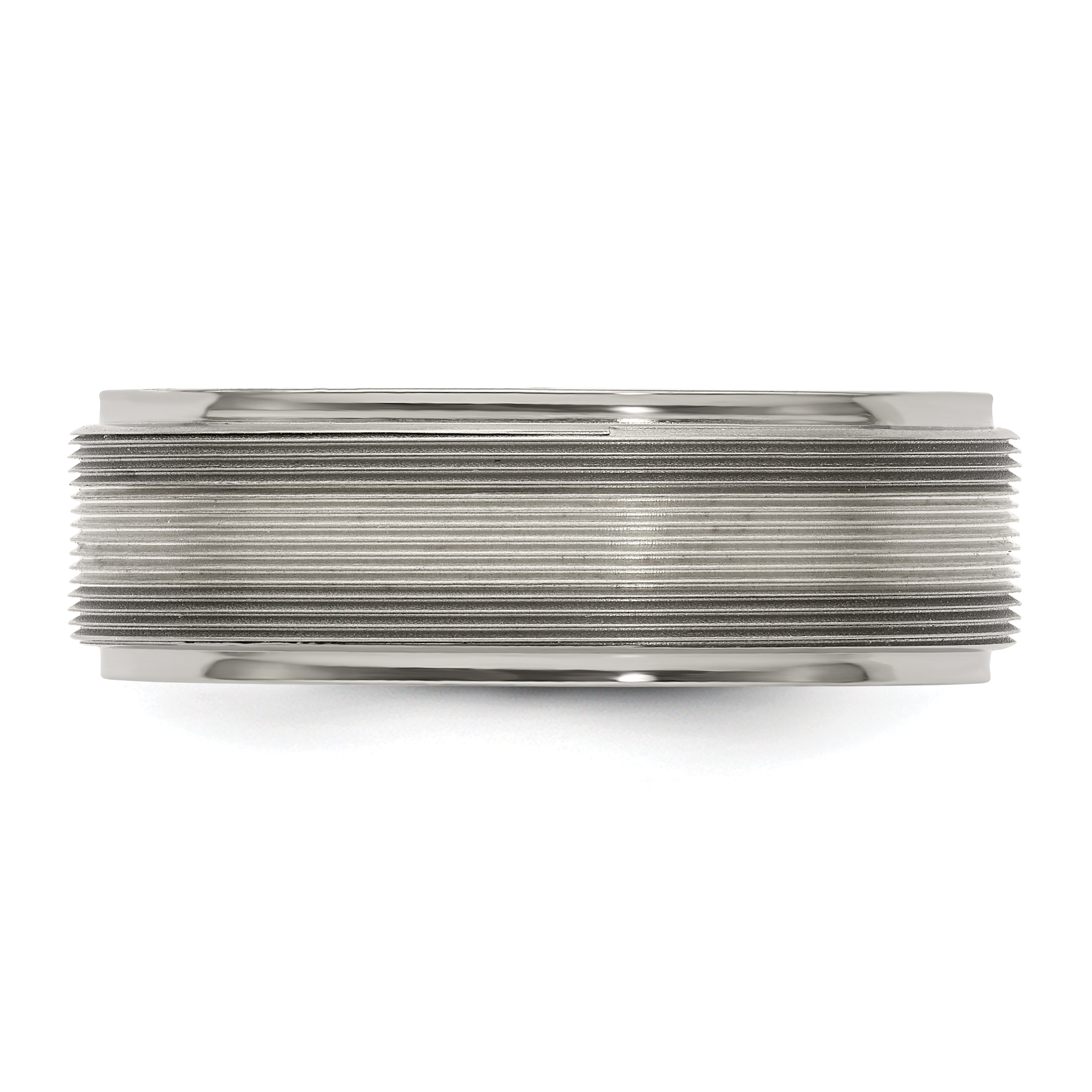 Edward Mirell Two-Tone Titanium Wedding Band with Sterling Silver Inlay