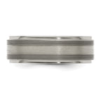 Edward Mirell Two-Tone Titanium Wedding Band with Sterling Silver Inlay
