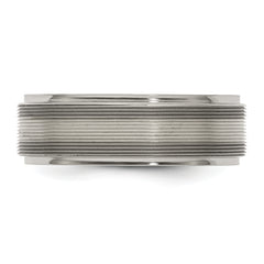 Edward Mirell Two-Tone Titanium Wedding Band with Sterling Silver Inlay