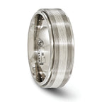Edward Mirell Two-Tone Titanium Wedding Band with Sterling Silver Inlay