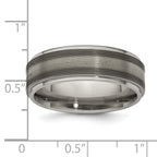 Edward Mirell Two-Tone Titanium Wedding Band with Sterling Silver Inlay