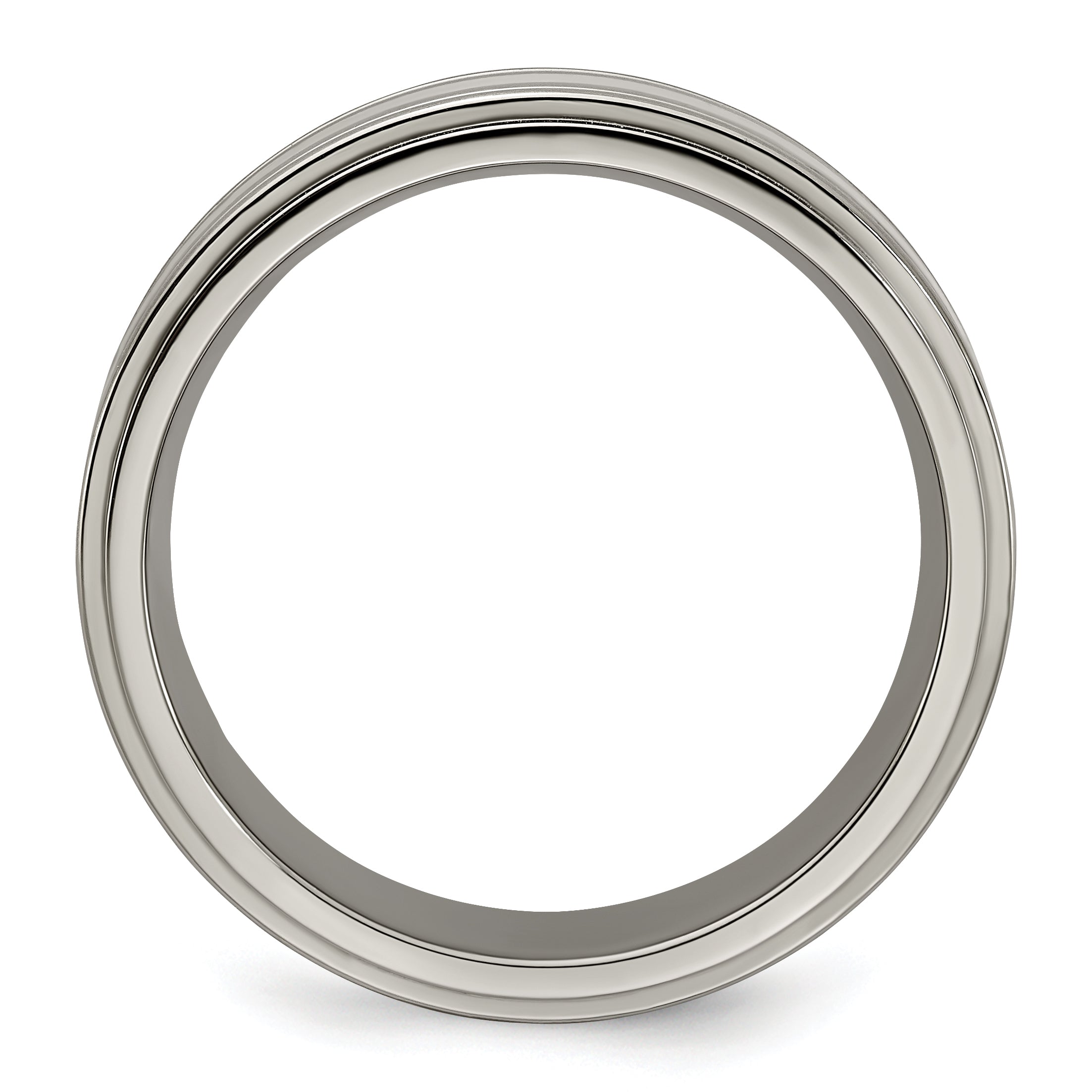 Titanium and Sterling Silver Two-Tone Wedding Band, Brushed & Polished, Engravable