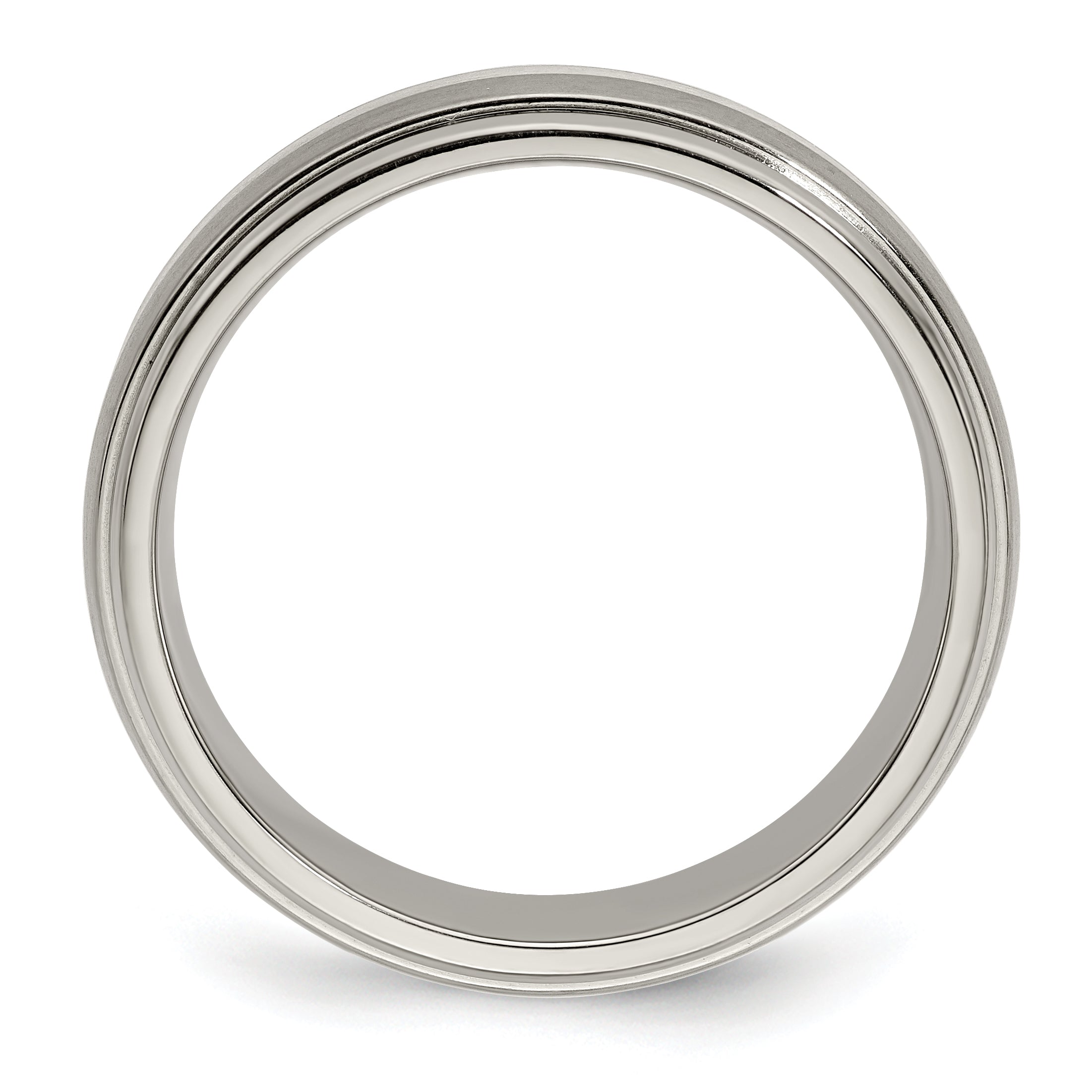 Edward Mirell Two-Tone Titanium Wedding Band with Sterling Silver Inlay - 7