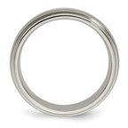 Edward Mirell Two-Tone Titanium Wedding Band with Sterling Silver Inlay