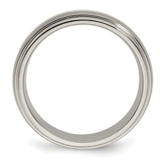 Edward Mirell Two-Tone Titanium Wedding Band with Sterling Silver Inlay - 7