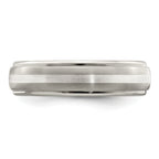 Edward Mirell Two-Tone Titanium Wedding Band with Sterling Silver Inlay