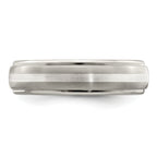 Edward Mirell Two-Tone Titanium Wedding Band with Sterling Silver Inlay