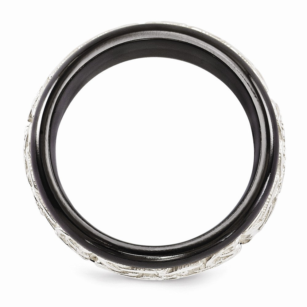 Sophia Jewelers Titanium Silver Two-Tone Engravable Wedding Band 9mm Gift Ready