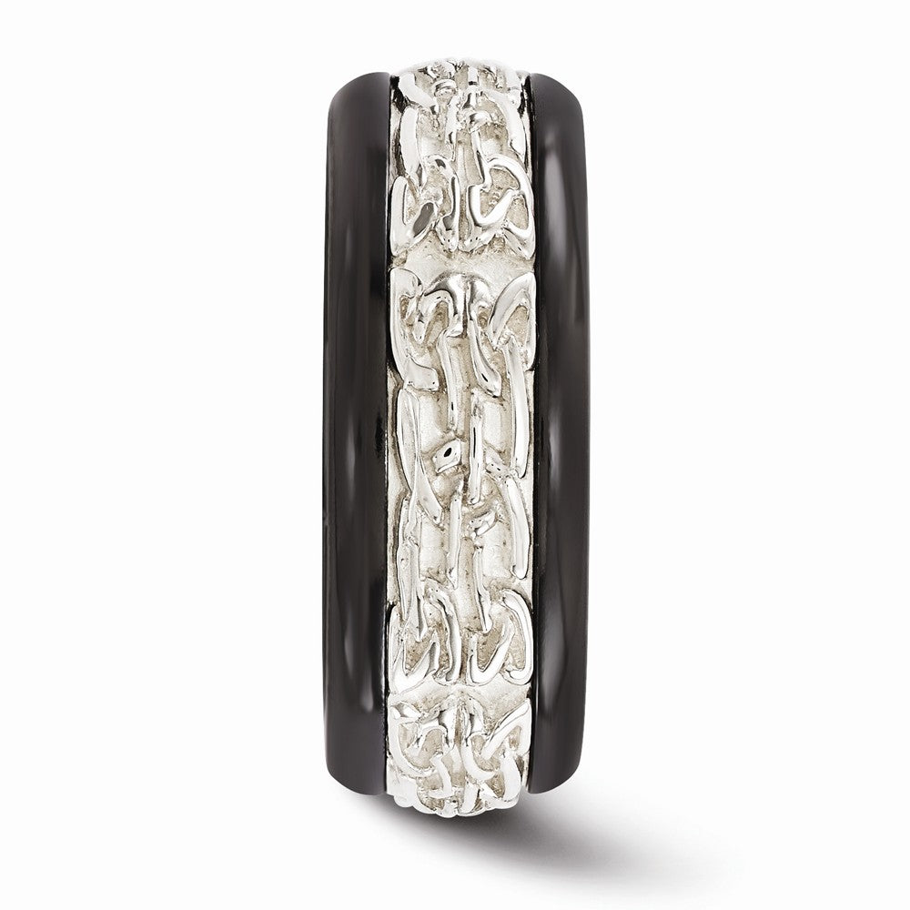 Sophia Jewelers Titanium Silver Two-Tone Engravable Wedding Band 9mm Gift Ready