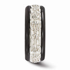 Sophia Jewelers Titanium Silver Two-Tone Engravable Wedding Band 9mm Gift Ready