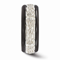 Sophia Jewelers Titanium Silver Two-Tone Engravable Wedding Band 9mm Gift Ready