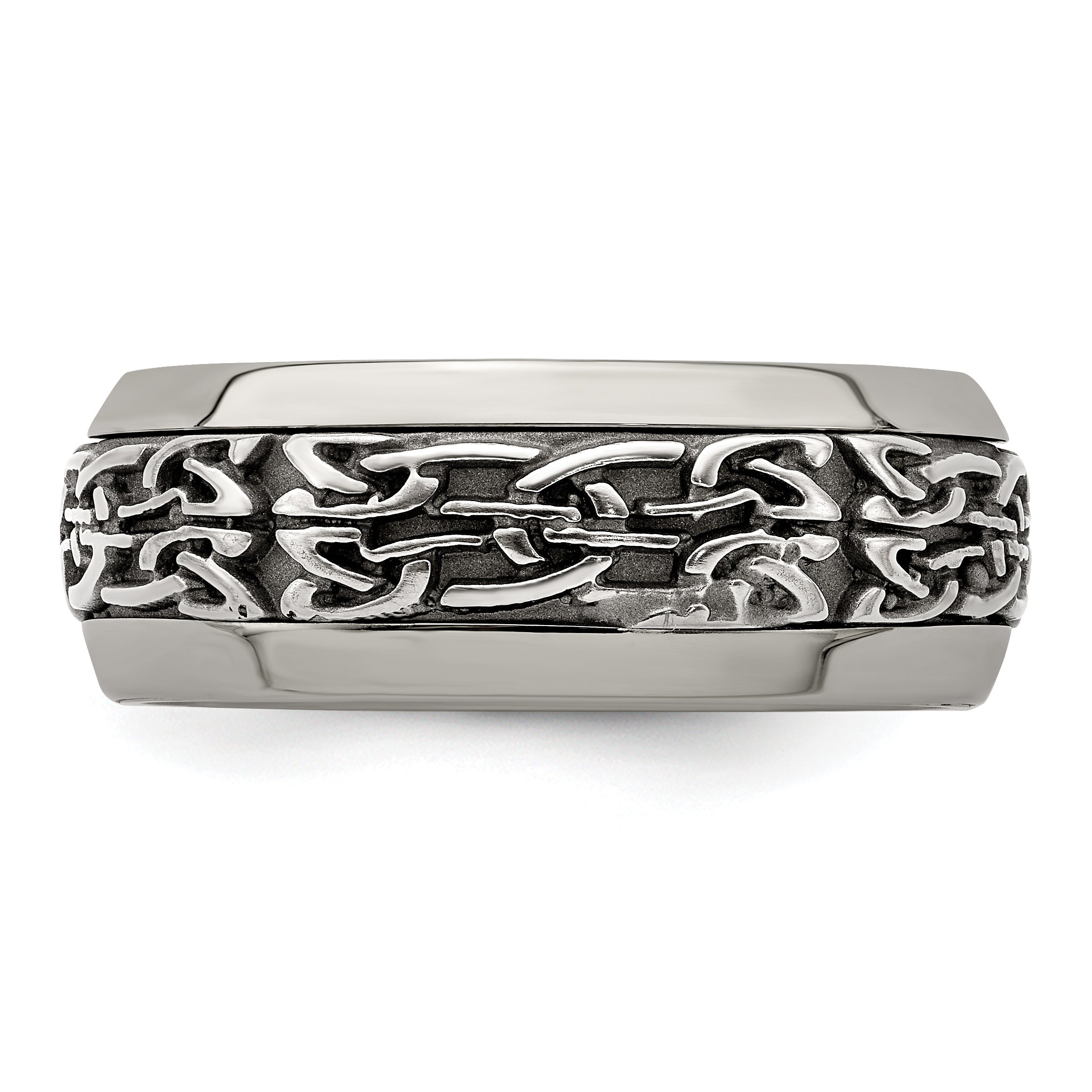 Edward Mirell Titanium Wedding Band with Polished Finish Engravable 9mm