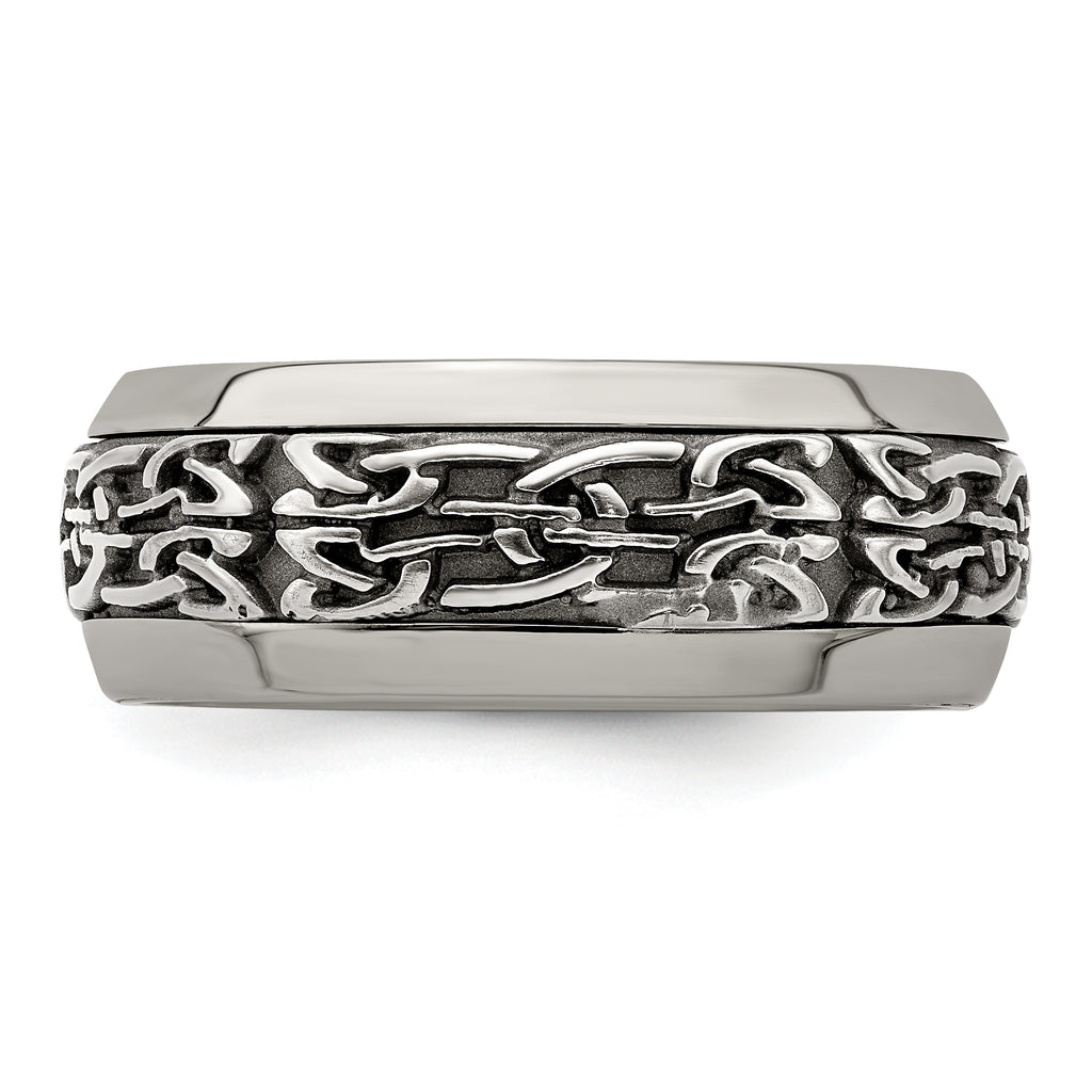 Edward Mirell Titanium Wedding Band with Polished Finish Engravable 9mm